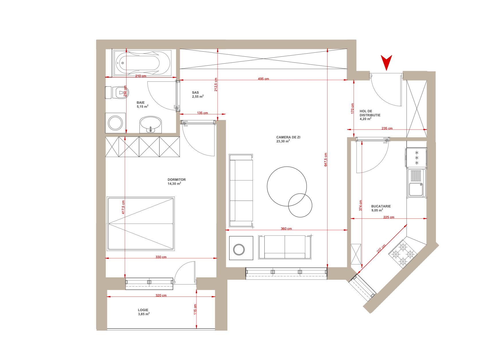 apartament 2 camere tip 4 (ap 10)