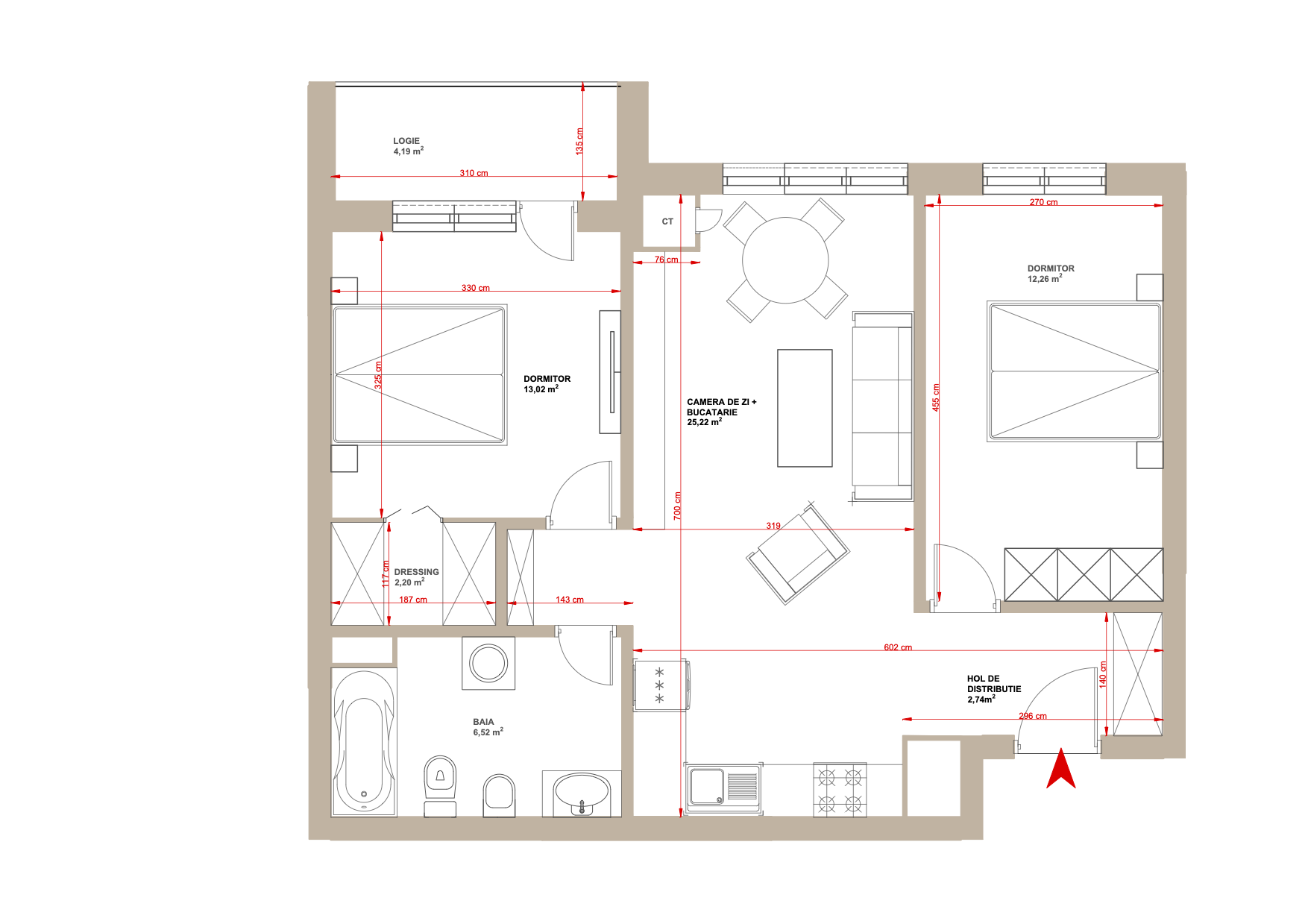 apartament 3 camere tip 1A (ap 15)